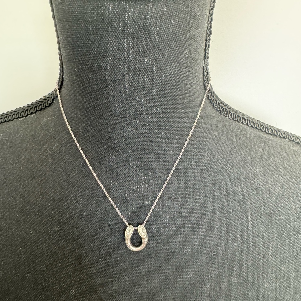 John Hardy White Topaz Bamboo Horseshoe Pendant